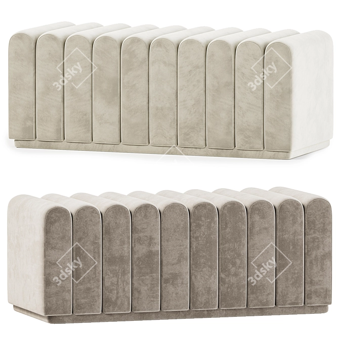 Elegant Bente Soft Seating Bench 3D model image 1