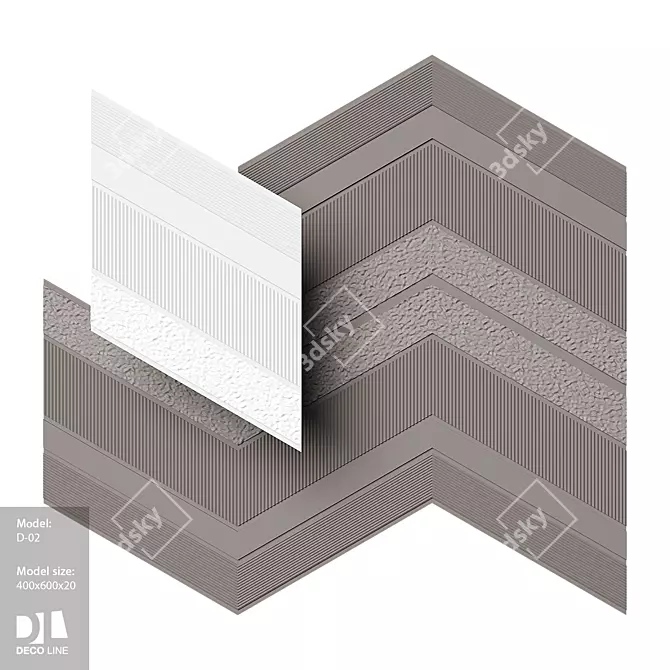 Designer Line Gypsum Panel 3D model image 1