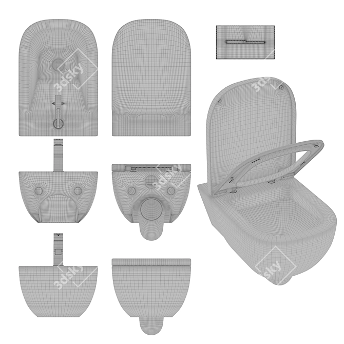 Modern Bathroom Set | Antonio Lupi 3D model image 4