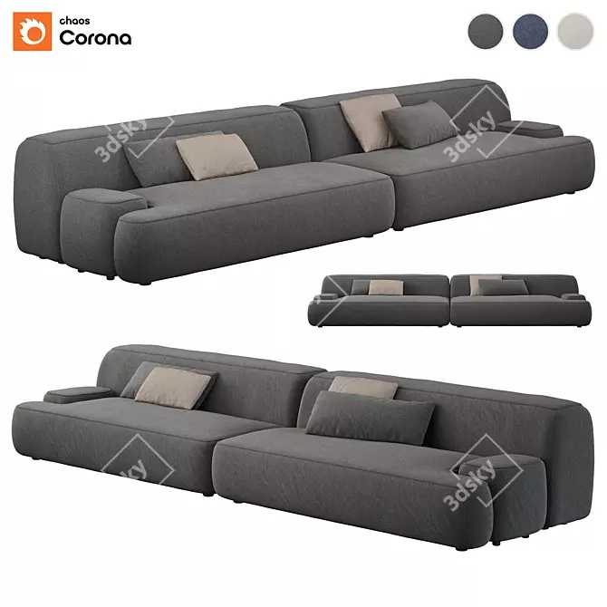 Zephyr Modular Sofa Set 3D model image 1