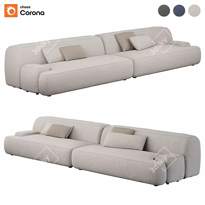 Zephyr Modular Sofa Set 3D model image 3