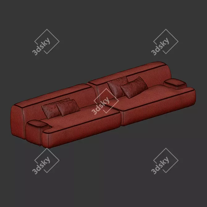 Zephyr Modular Sofa Set 3D model image 5