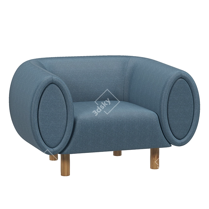 Modern Tobi Armchair Model 2015 3D model image 4