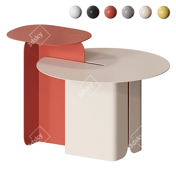 Scandinavian Style Round Coffee Table 3D model image 2