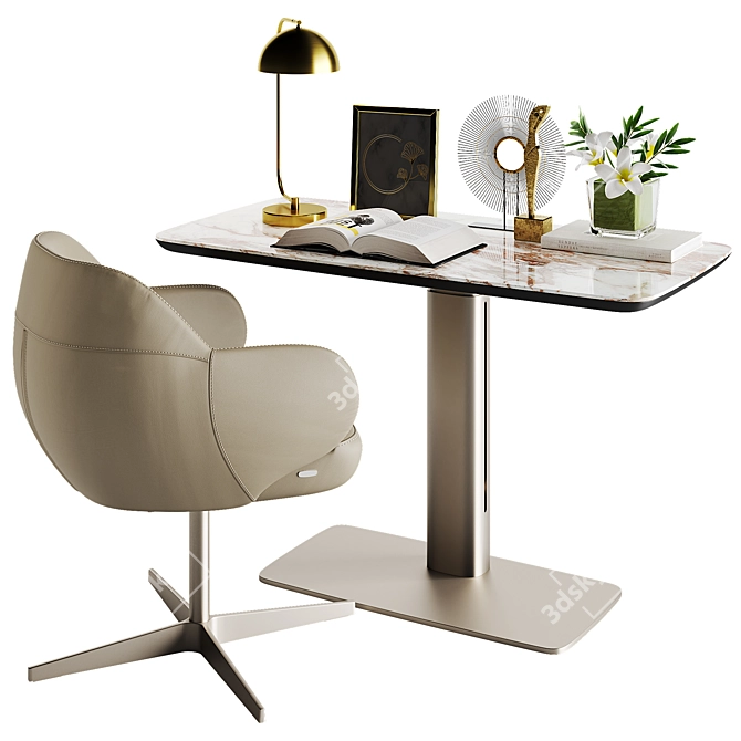 Chic Office Furnishing Set 3D model image 1