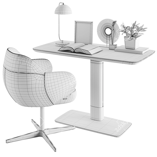 Chic Office Furnishing Set 3D model image 7