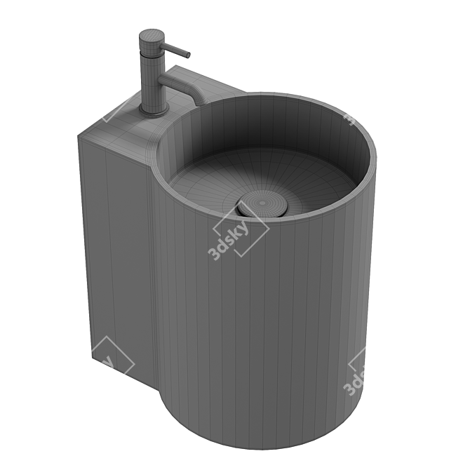 BLOOM MINI Mineral Cast Basin 3D model image 3