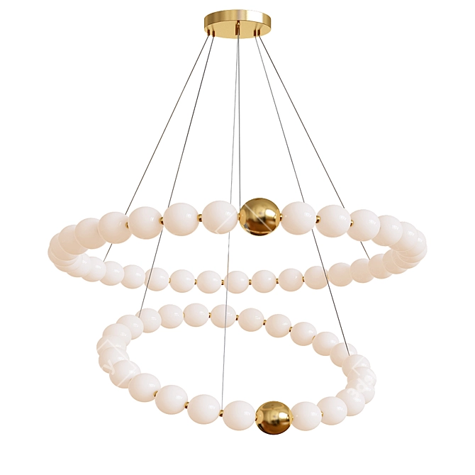 Copper LED Chandelier, Modern Design 3D model image 3