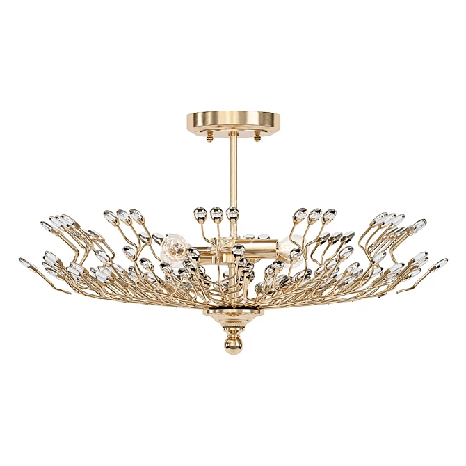 Elegant Brass Ceiling Light Fixture 3D model image 1