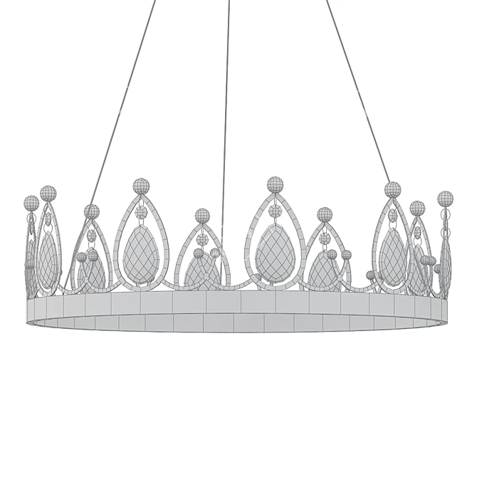 Regal Crystal Crown Chandelier 3D model image 2