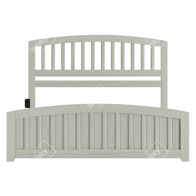 Real-size Amina Queen Bed Model 3D model image 2