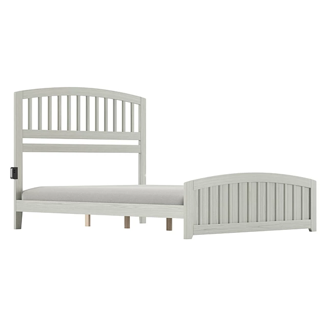 Real-size Amina Queen Bed Model 3D model image 4