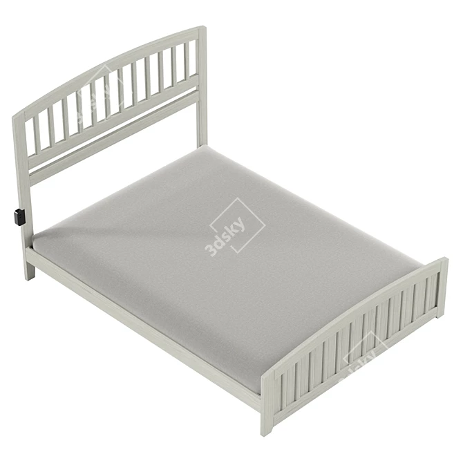 Real-size Amina Queen Bed Model 3D model image 5