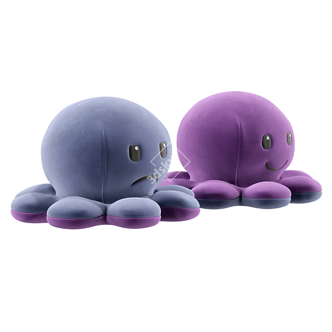 Reversible Octopus Toy Plush Squish 3D model image 5