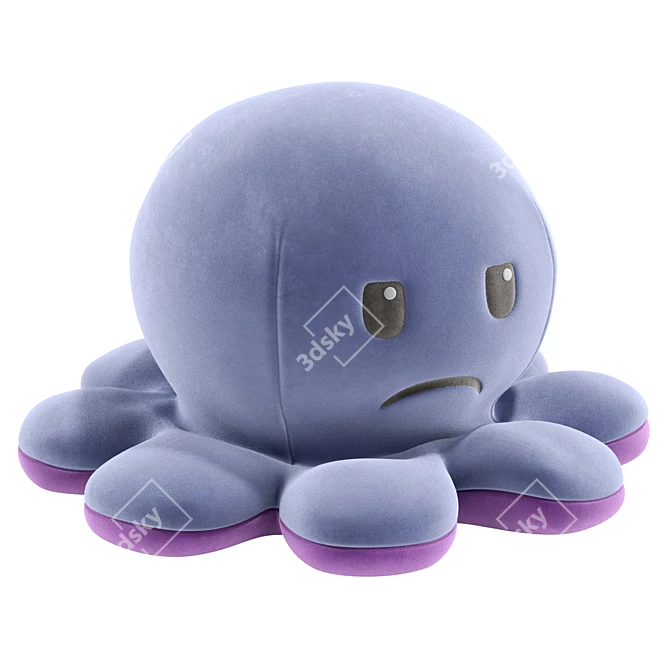 Reversible Octopus Toy Plush Squish 3D model image 7