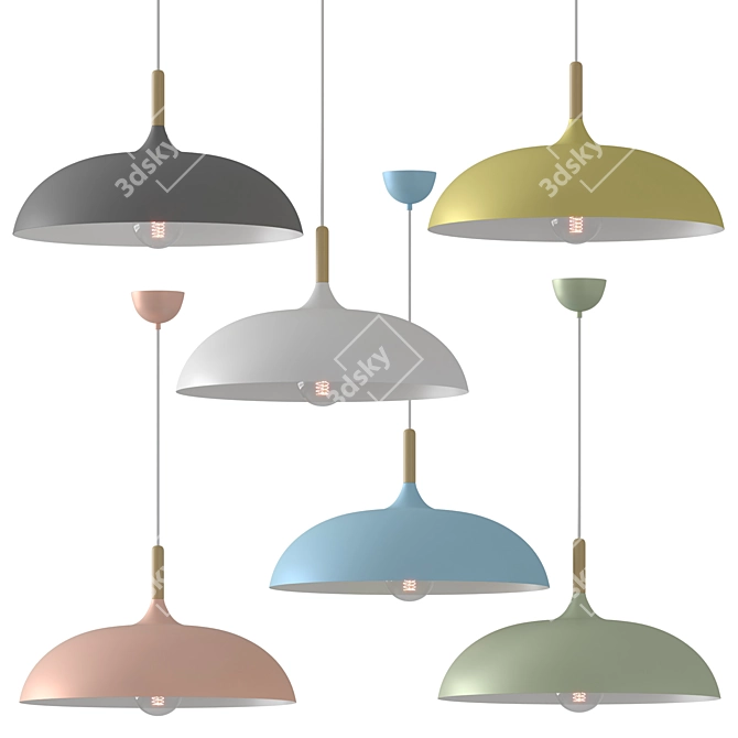 Elegant Nordic Dome Pendant Light 3D model image 2
