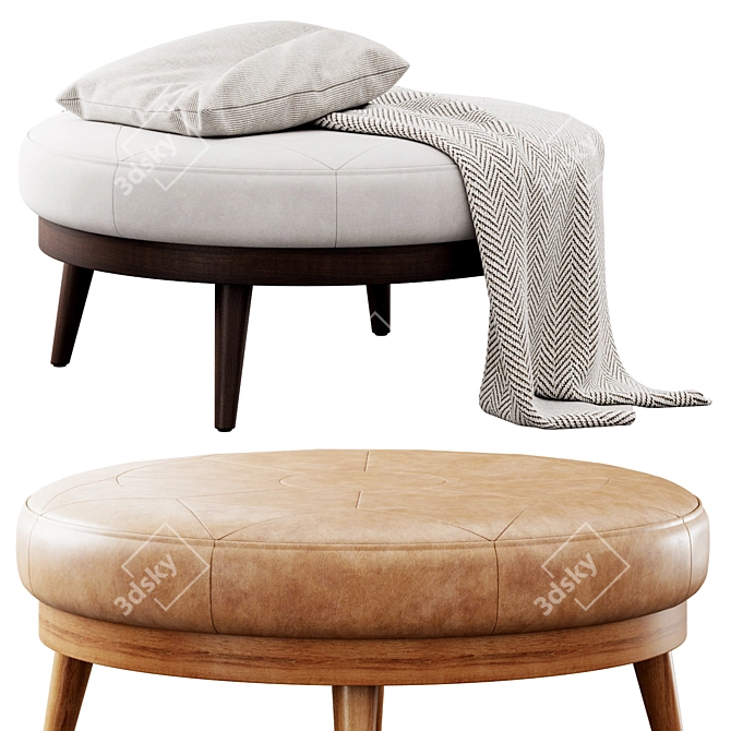 Gio Ottoman Dimensions Stylish Ottoman 3D model image 1