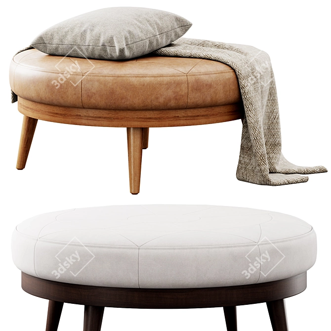 Gio Ottoman Dimensions Stylish Ottoman 3D model image 2