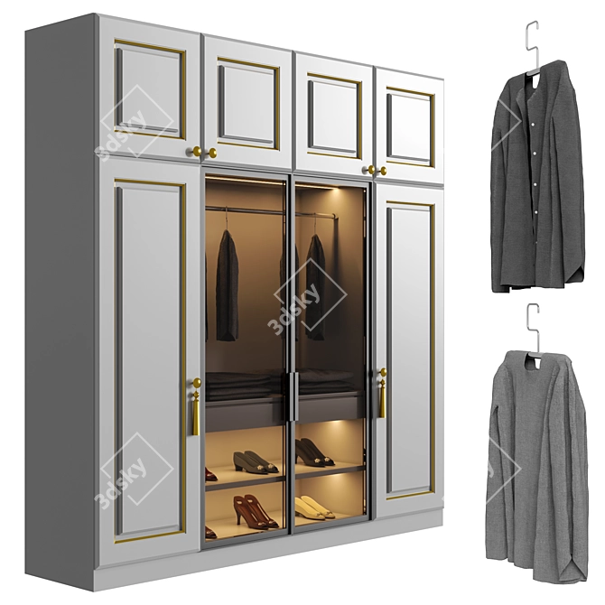 Persian Hallway Wardrobe Set 3D model image 2