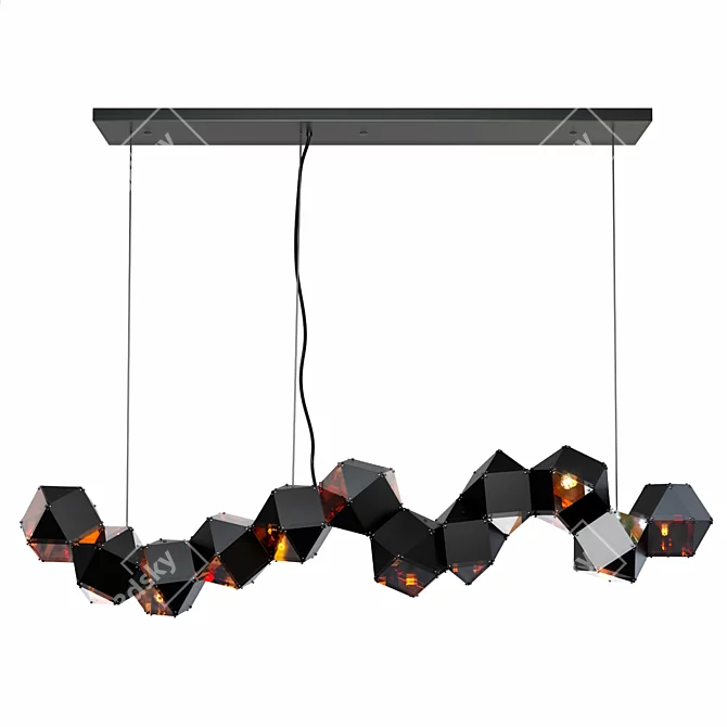 Sleek Modern Island Lighting Fixture 3D model image 1