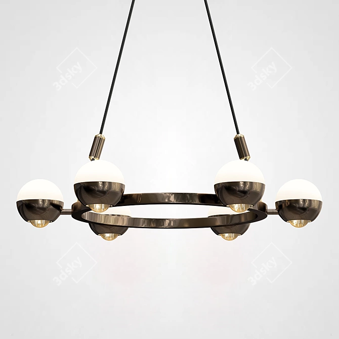 Rotating LED Ring Chandelier Barcelona 3D model image 2