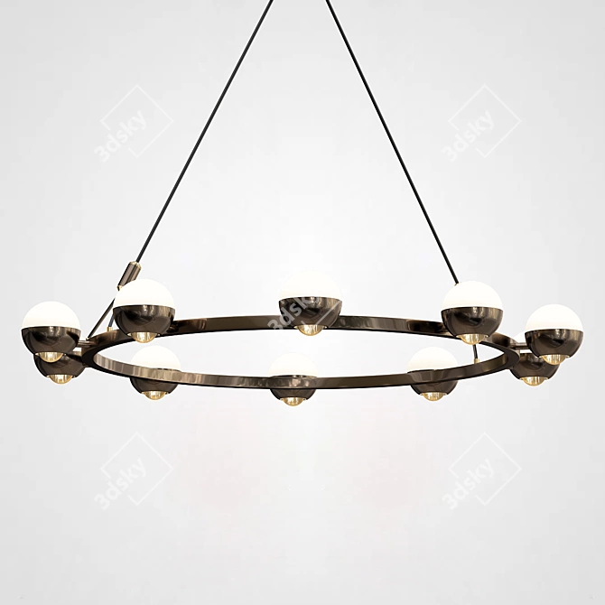 Rotating LED Ring Chandelier Barcelona 3D model image 4