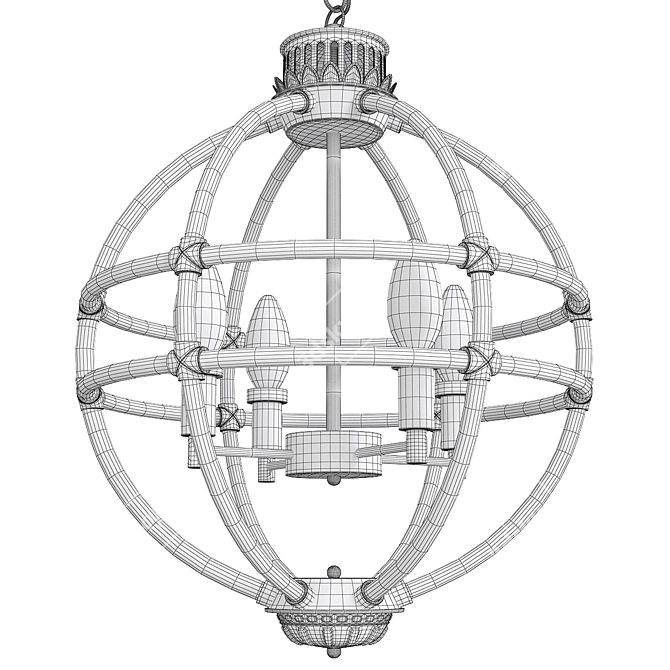 Luxury Eichholtz Gold Chandelier 3D model image 2