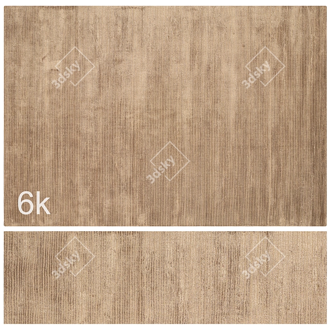  Brown Wool Rug Set - High-Quality 6K 3D model image 1