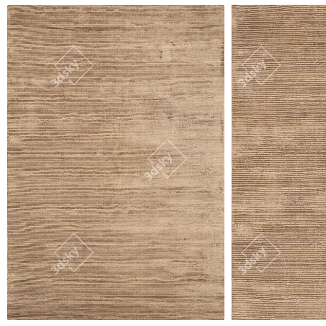  Brown Wool Rug Set - High-Quality 6K 3D model image 2