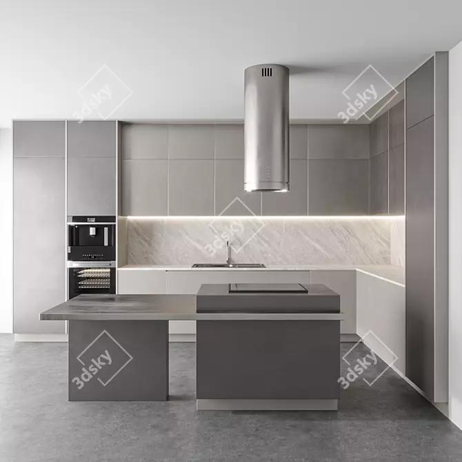 Modern Kitchen Set 62: 3DS Max 2015 + OBJ, Vray Corona 3D model image 1