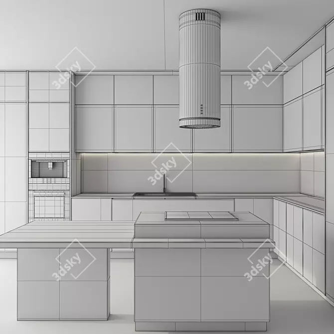 Modern Kitchen Set 62: 3DS Max 2015 + OBJ, Vray Corona 3D model image 5