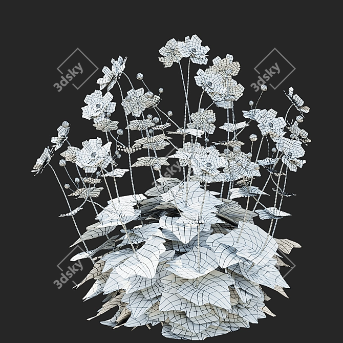 Hybrid Anemona Bush | 3D Plant Model 3D model image 5