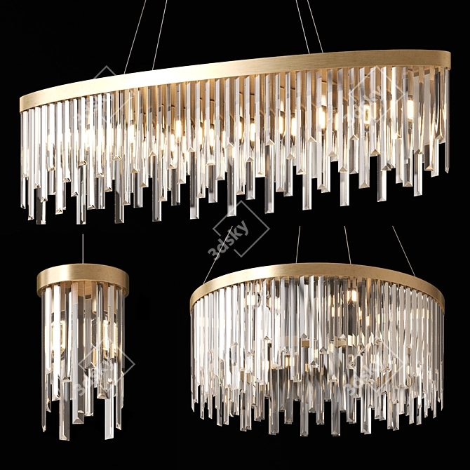 Modern Babel Chandeliers Set 3D model image 1