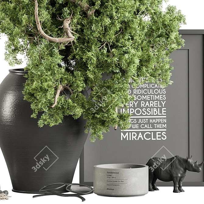 Botanical Bliss Vase Plant Set 3D model image 2