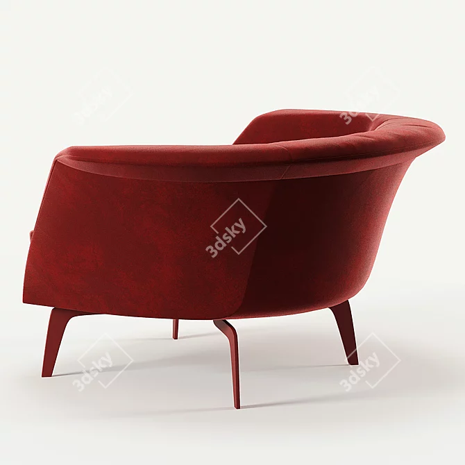 Modern Lovy Low Armchair Design 3D model image 2