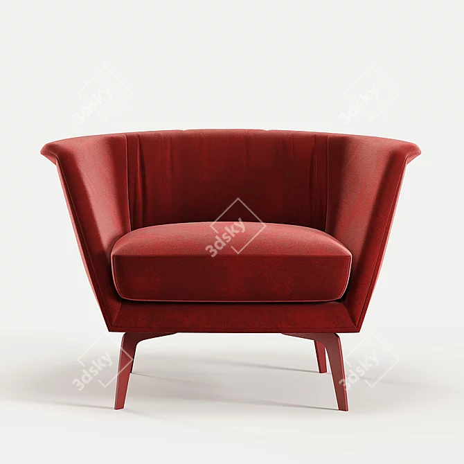 Modern Lovy Low Armchair Design 3D model image 3