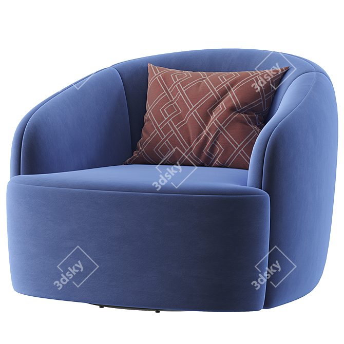 Elegant Gwyneth Blush Chair 3D model image 1