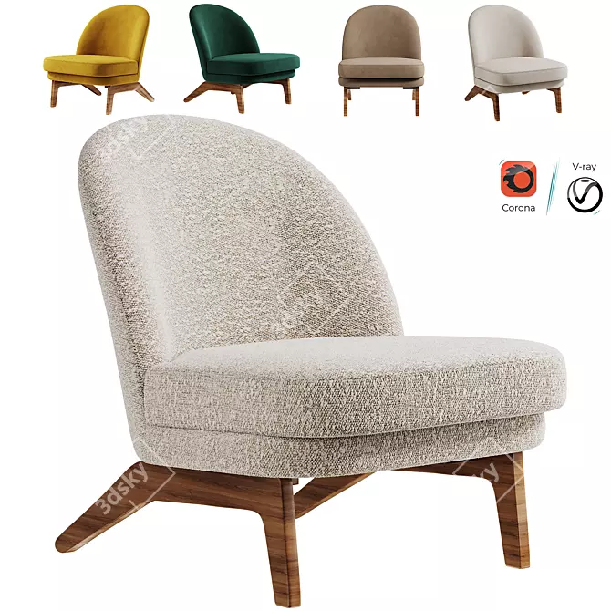 Modern Pyle Armchair: 3D Model 3D model image 1