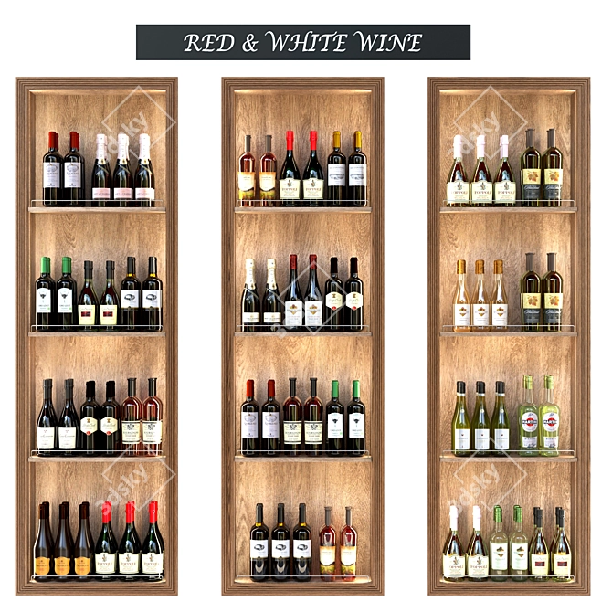 Wine Shelf and Sparkling Wine Archive 3D model image 1