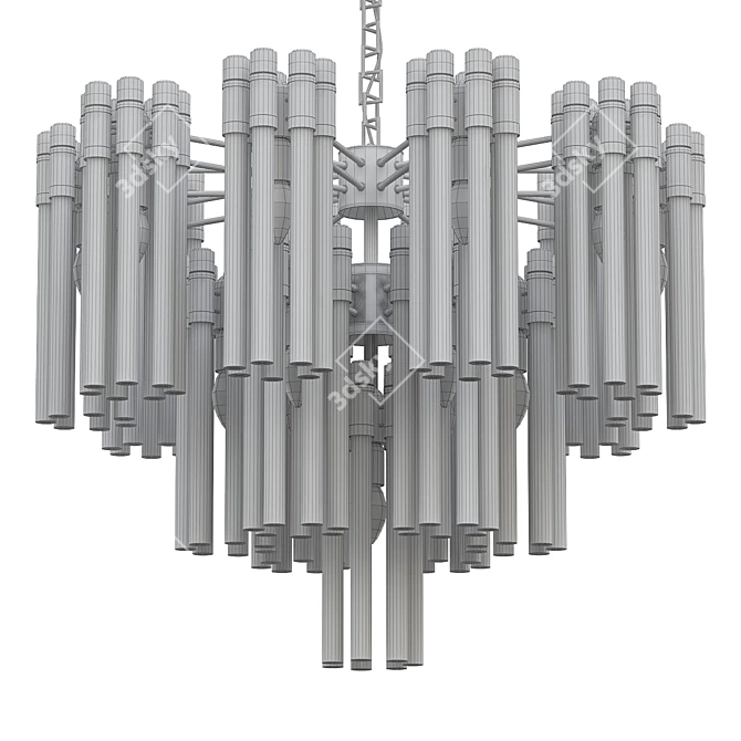 Contemporary Crystal Silver Chandelier 3D model image 2