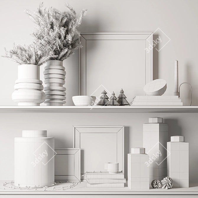 Festive Shelf Decor Set 3D model image 5