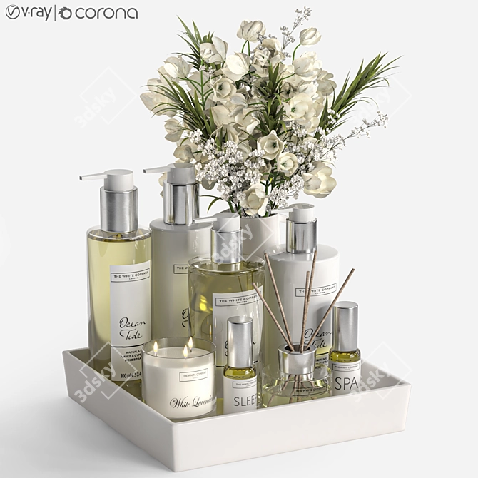 Modern Bathroom Accessories Set 2015 3D model image 2