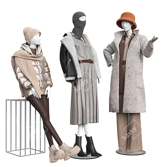 Mannequin Set for Interior Modeling 3D model image 1