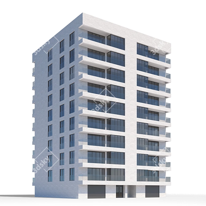 Urban Heights: Luxury Residential Skyscraper 3D model image 1