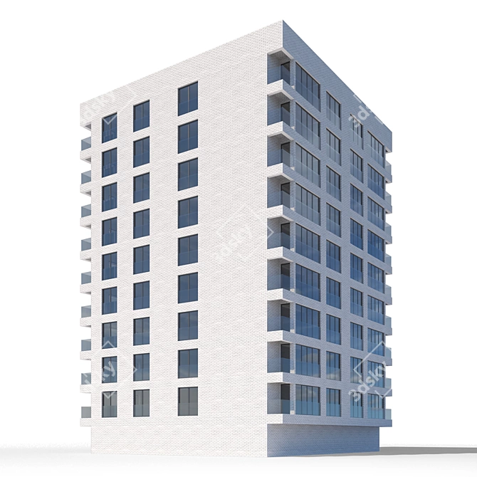 Urban Heights: Luxury Residential Skyscraper 3D model image 3