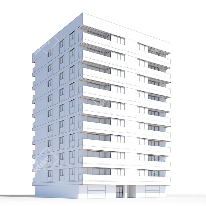 Urban Heights: Luxury Residential Skyscraper 3D model image 6