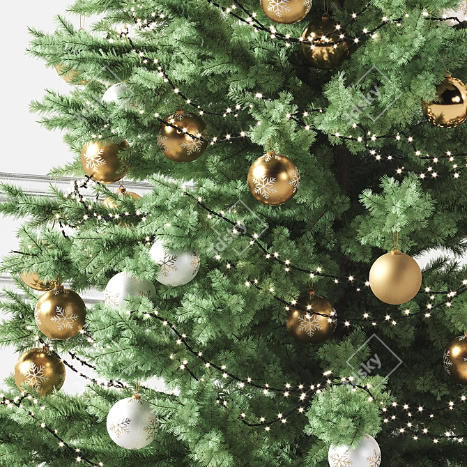 Holiday Tree with Fireplace 3D model image 1