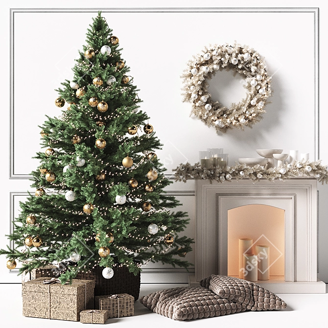 Holiday Tree with Fireplace 3D model image 4