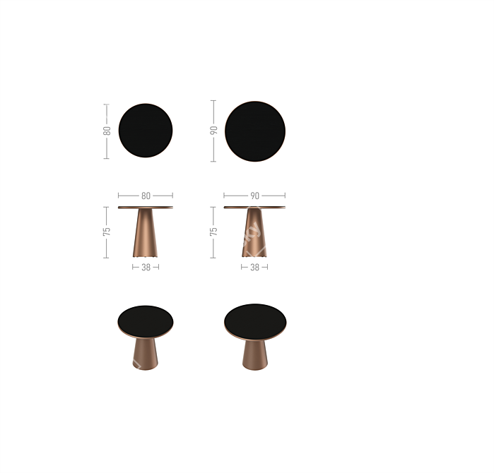 Orbita Steel Classic Table 3D model image 4
