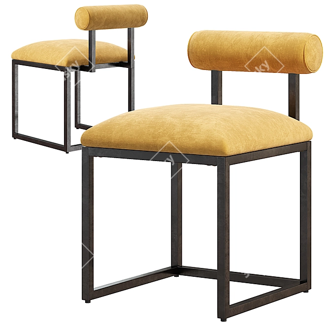 Eaglemont Black Velvet Dining Chair 3D model image 3